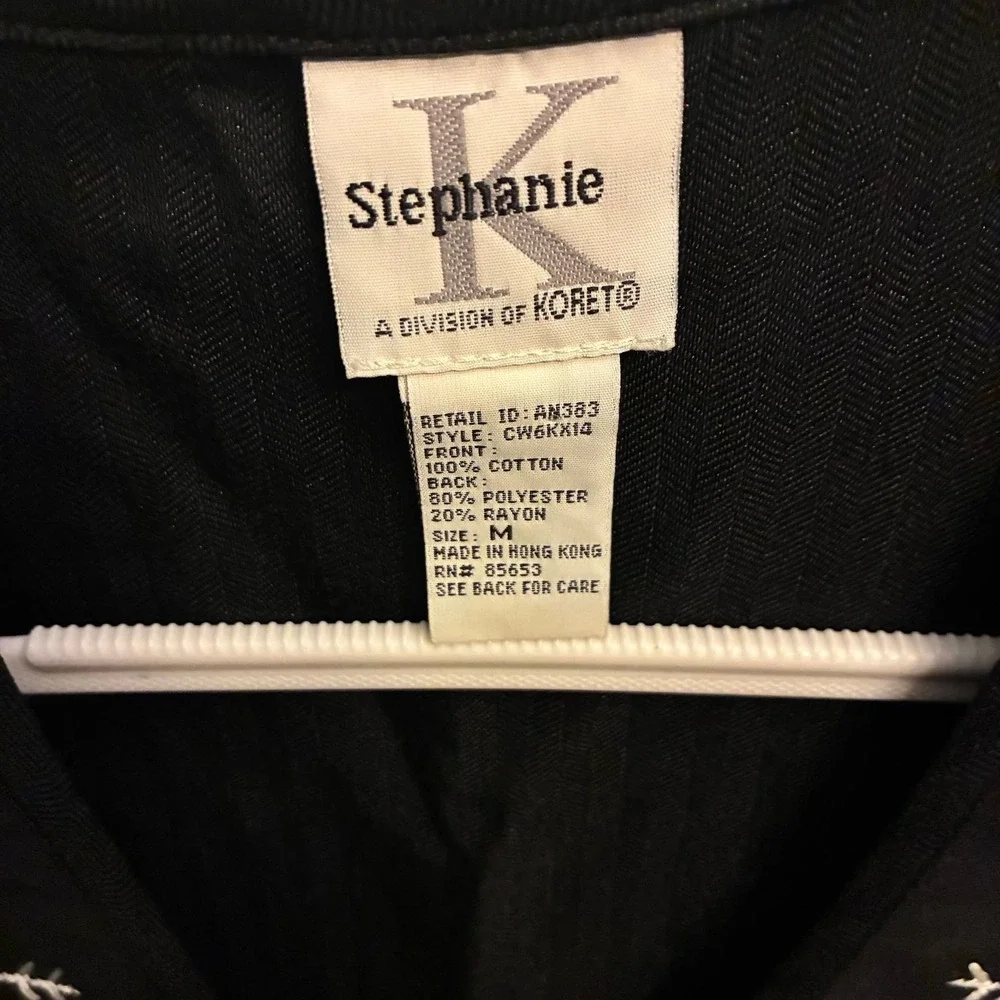 Vintage 90s Stephanie K Koret Holiday Vest Velvet Embroidered Snowflake M